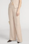 Frame Linen Drawstring Lounge Pants In Flax