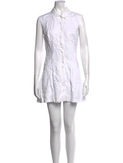 Pre-owned Frame Linen Dress In White