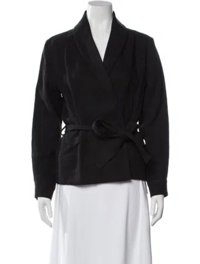 Pre-owned Frame Linen Jacket In Black