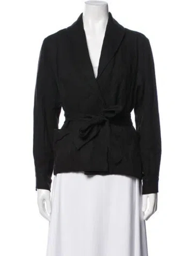 Pre-owned Frame Linen Jacket In Black