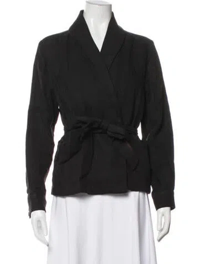 Pre-owned Frame Linen Jacket In Black