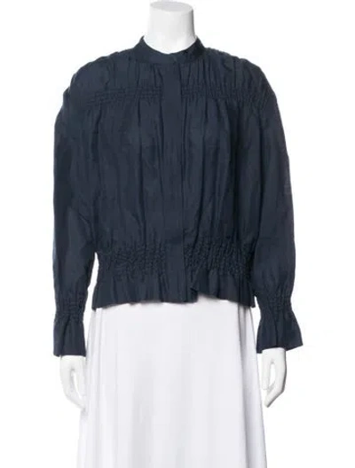 Pre-owned Frame Linen Jacket In Blue