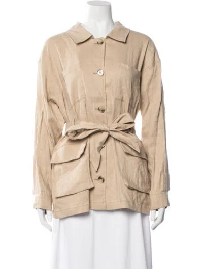 Pre-owned Frame Linen Jacket In Brown/neutrals