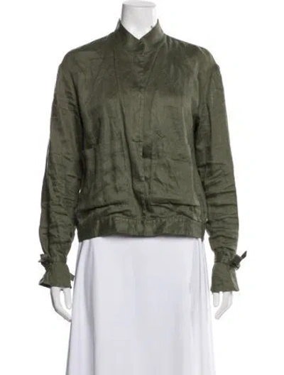 Pre-owned Frame Linen Jacket In Green