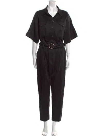 Pre-owned Frame Linen Jumpsuit In Black