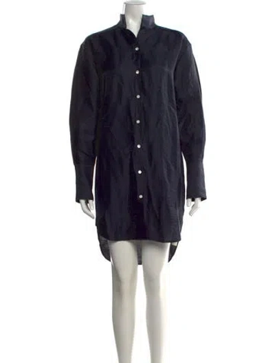 Pre-owned Frame Linen Knee-length Dress In Blue