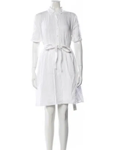 Pre-owned Frame Linen Knee-length Dress In White