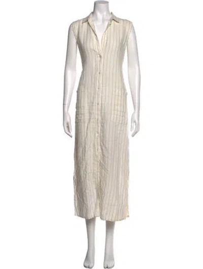 Pre-owned Frame Linen Long Dress In Neutral