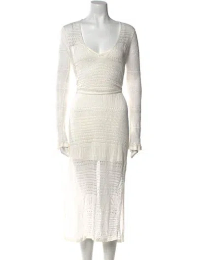 Pre-owned Frame Linen Long Dress In Neutral