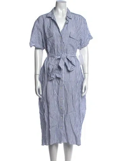 Pre-owned Frame Linen Long Dress W/ Tags In Blue