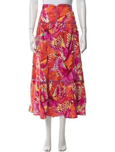Pre-owned Frame Linen Long Skirt W/ Tags In Multi
