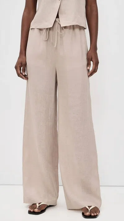 Frame Linen Lounge Pant In Flax In Beige