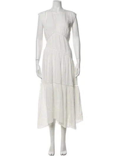 Pre-owned Frame Linen Midi Length Dress In Neutrals