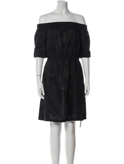 Pre-owned Frame Linen Mini Dress In Black