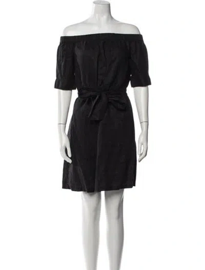 Pre-owned Frame Linen Mini Dress In Black