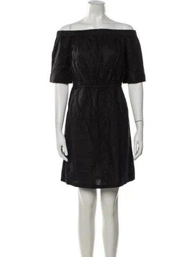 Pre-owned Frame Linen Mini Dress In Black