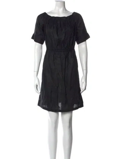 Pre-owned Frame Linen Mini Dress In Black