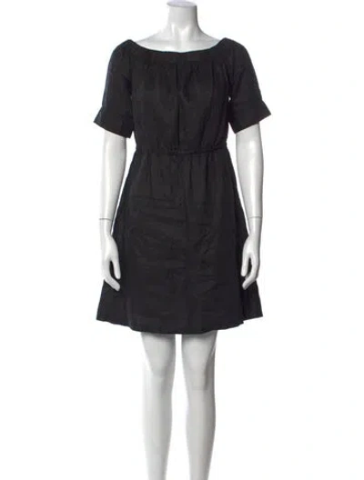 Pre-owned Frame Linen Mini Dress In Black