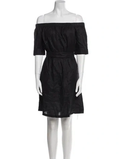 Pre-owned Frame Linen Mini Dress In Blue