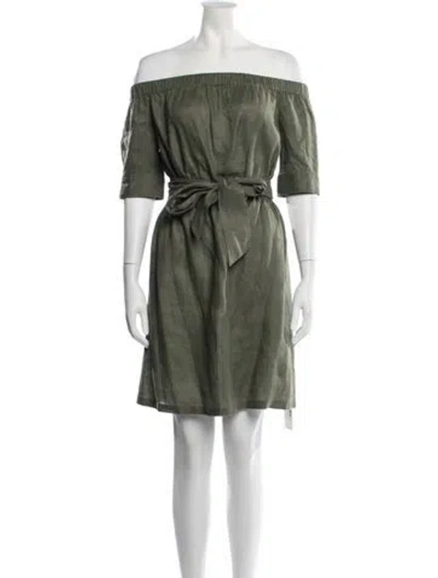 Pre-owned Frame Linen Mini Dress In Green