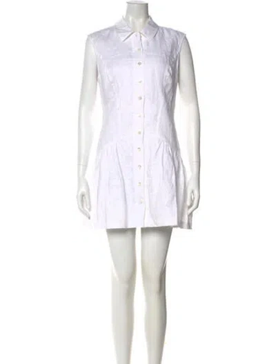 Pre-owned Frame Linen Mini Dress In White