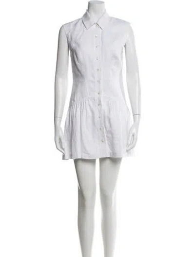 Pre-owned Frame Linen Mini Dress In White