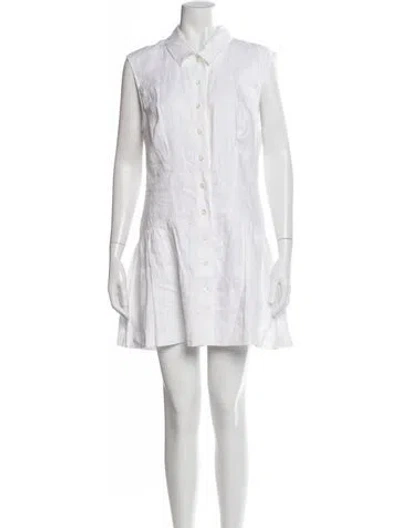Pre-owned Frame Linen Mini Dress In White
