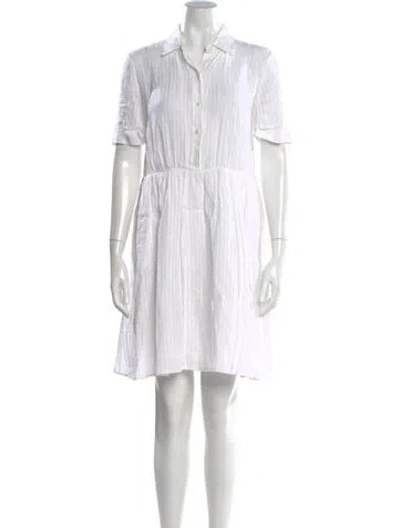 Pre-owned Frame Linen Mini Dress In White