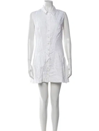 Pre-owned Frame Linen Mini Dress In White