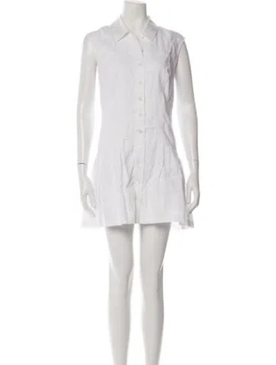Pre-owned Frame Linen Mini Dress In White