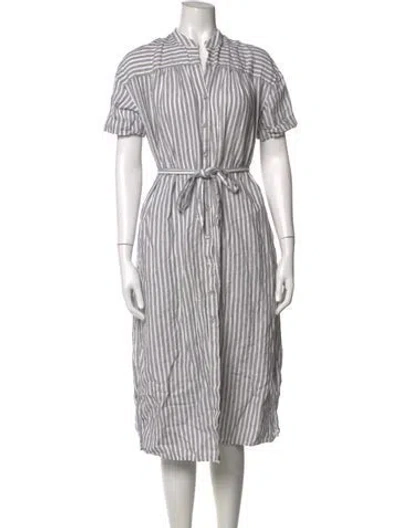 Pre-owned Frame Linen Mini Dress In White