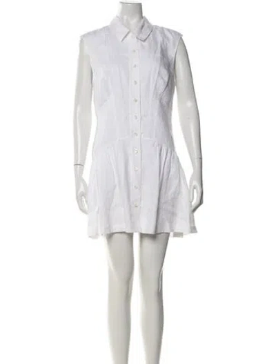 Pre-owned Frame Linen Mini Dress In White