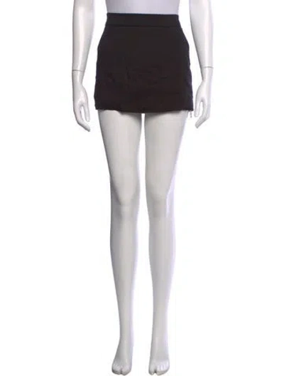 Pre-owned Frame Linen Mini Skirt In Black