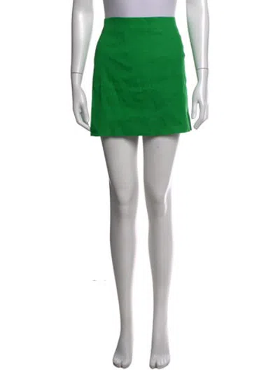Pre-owned Frame Linen Mini Skirt In Black