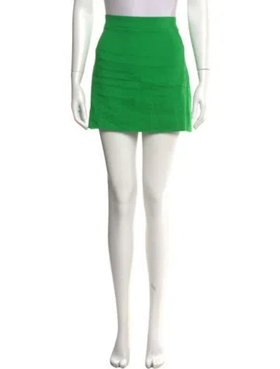 Pre-owned Frame Linen Mini Skirt In Green