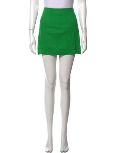 Pre-owned Frame Linen Mini Skirt In Green