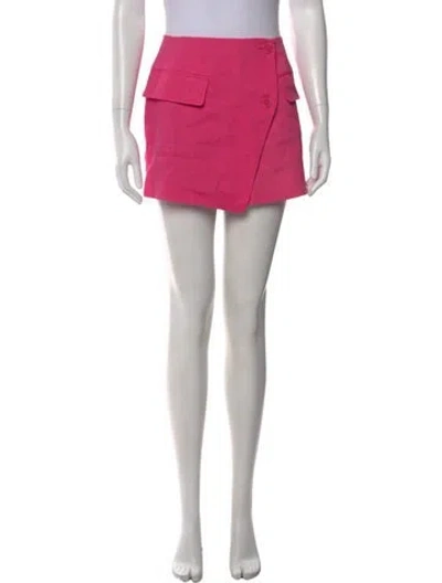 Pre-owned Frame Linen Mini Skirt In Pink