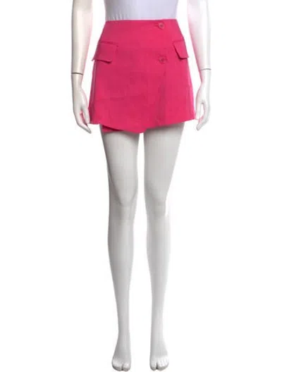 Pre-owned Frame Linen Mini Skirt In Pink