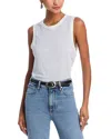 Frame Linen Muscle Tee In Light Chambray