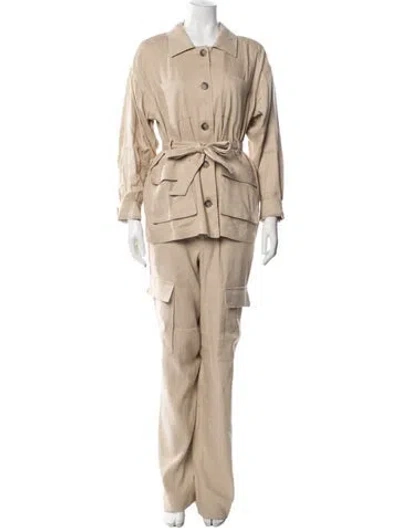 Pre-owned Frame Linen Pant Set W/ Tags In Neutral