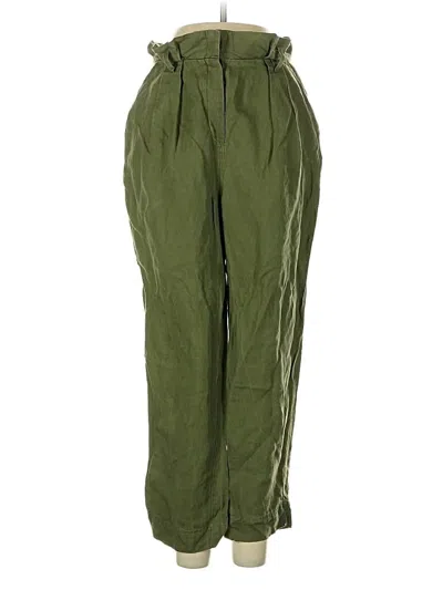 Pre-owned Frame Linen Pants In Green