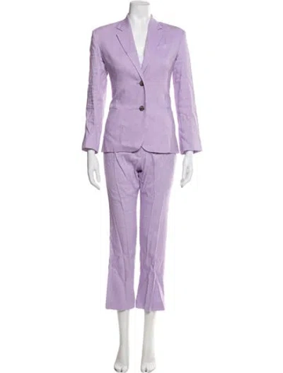 Pre-owned Frame Linen Pantsuit In Purple