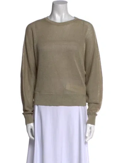 Pre-owned Frame Linen Scoop Neck Sweatshirt In Neutral