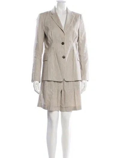 Pre-owned Frame Linen Short Set In Neutral