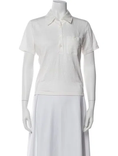 Pre-owned Frame Linen Short Sleeve Polo In Neutrals