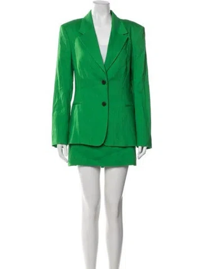 Pre-owned Frame Linen Skirt Suit W/ Tags In Green