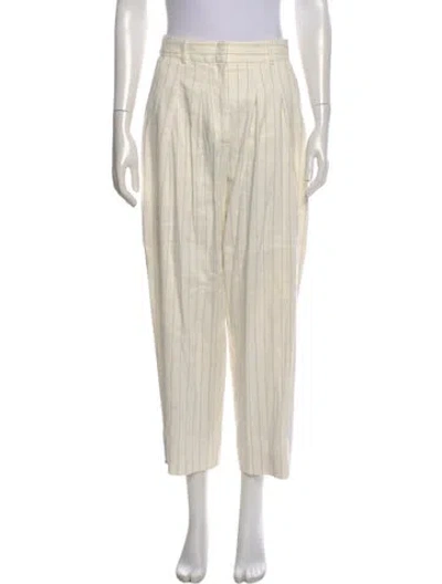 Pre-owned Frame Linen Straight Leg Pants In Neutral