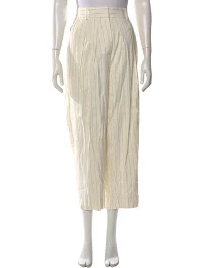 Pre-owned Frame Linen Straight Leg Pants In Neutral
