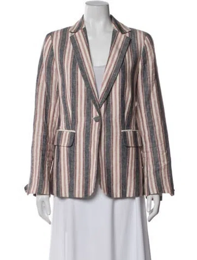 Pre-owned Frame Linen Striped Blazer