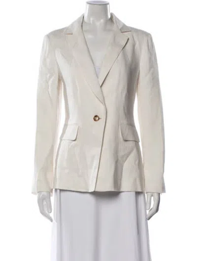 Pre-owned Frame Linen Striped Blazer In Neutrals